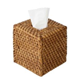 Rattan Square Tissue Box Holder